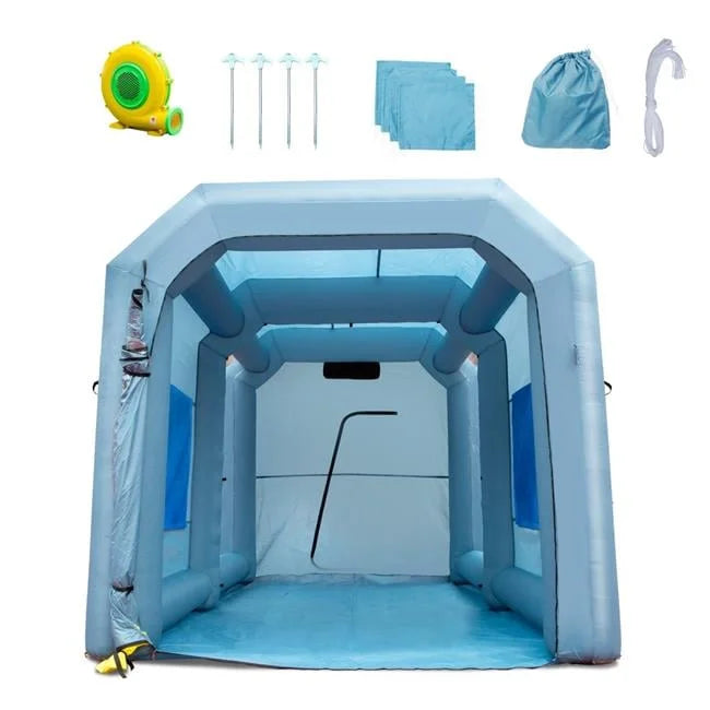 Inflatable Paint Booth Spray Booth Tent With Air Filter System, 13 x 10 x 9 ft, 900W, Blue