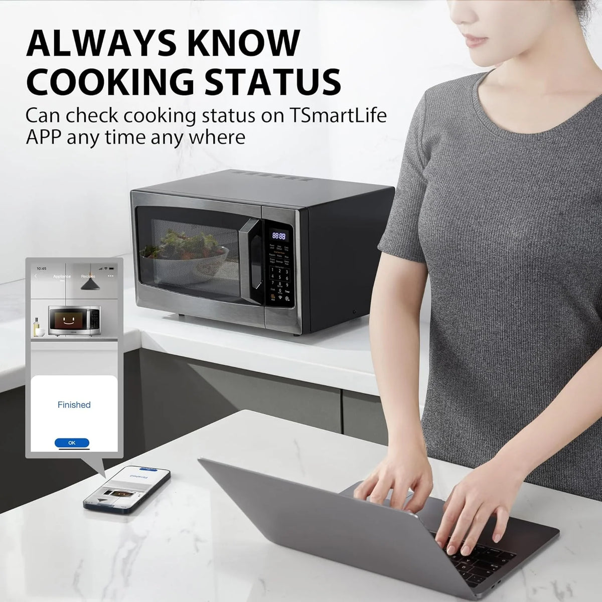TOSHIBA 4-in-1 Countertop Microwave Oven, 1.5 Cu Ft, 1000W, Silver - ML-EC42P(SS)