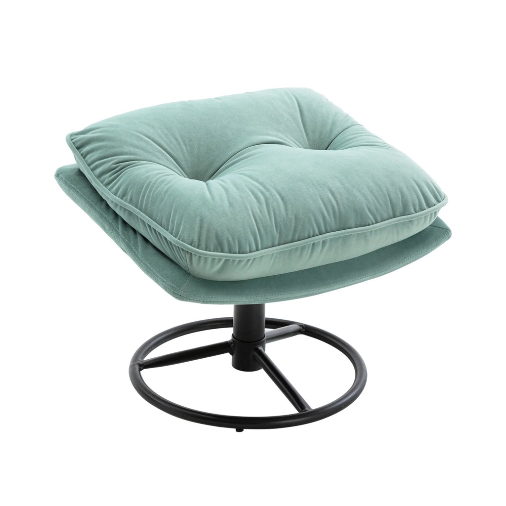 Velvet Swivel Accent Chair With Ottoman Set, Pink, 31.73 x 33.5 x 33.78 Inches