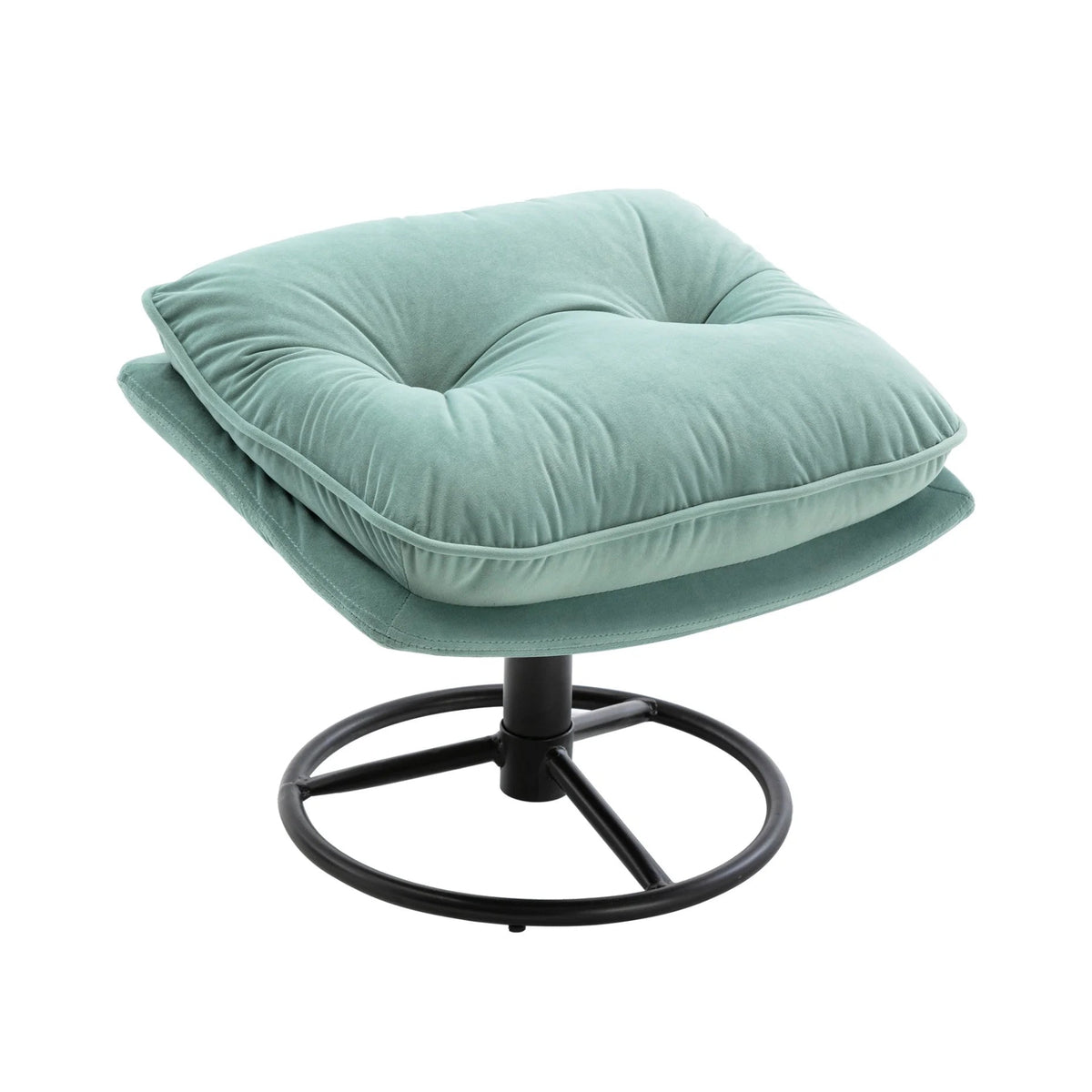 Velvet Swivel Accent Chair With Ottoman Set, Pink, 31.73 x 33.5 x 33.78 Inches