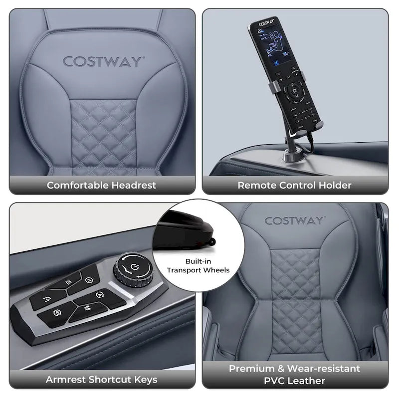 Costway Zero Gravity SL Track Full Body Massage Chair With Waist Heating