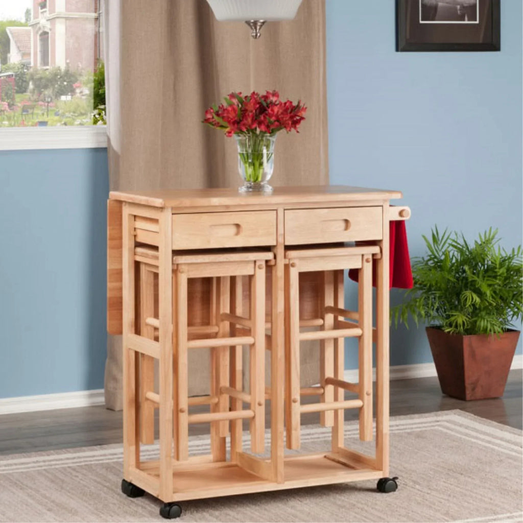 Ergode Suzanne 3-Piece Space Saver Table Set, Natural