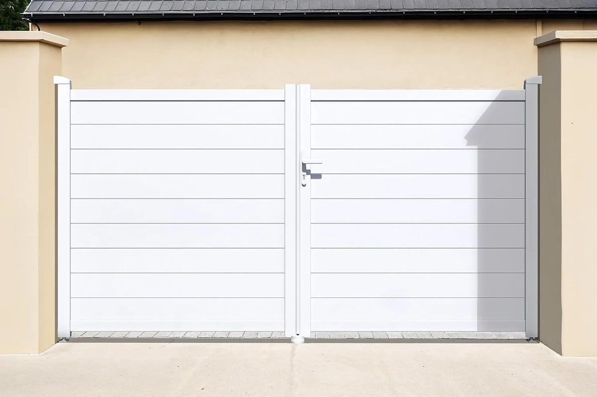 Casanoov Aluminum Swing Gate 392 cm x 161 cm Anthracite Gray RAL 7016 - KIT-000024