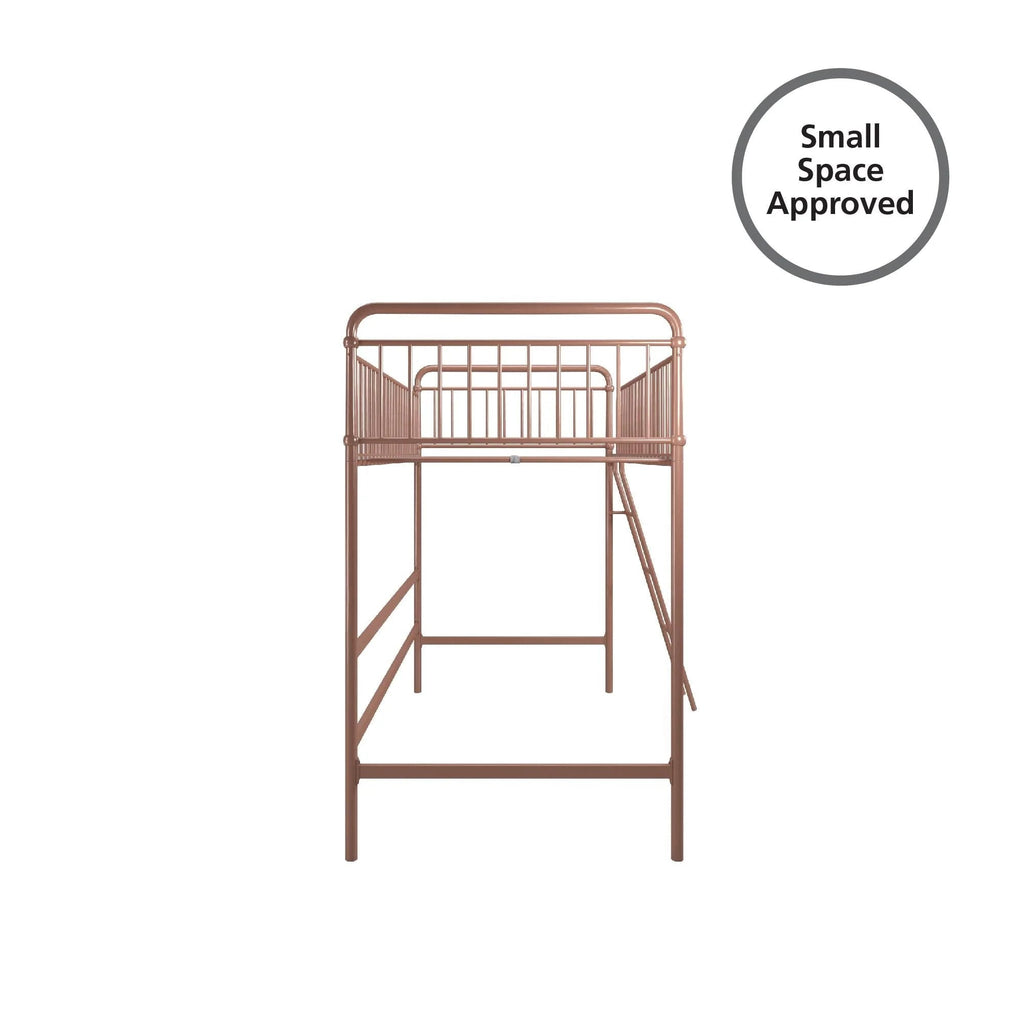 Better Homes & Gardens Twin Metal Loft Bed, Rose Gold - Kelsey