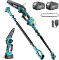SEESII 2-in-1 Cordless 6 Inch Pole Saw With 2 x 4000mAh Batteries - P6 Ace