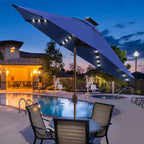 EliteShade 9ft Market Patio Umbrella With 80 LED Lights, Ruby