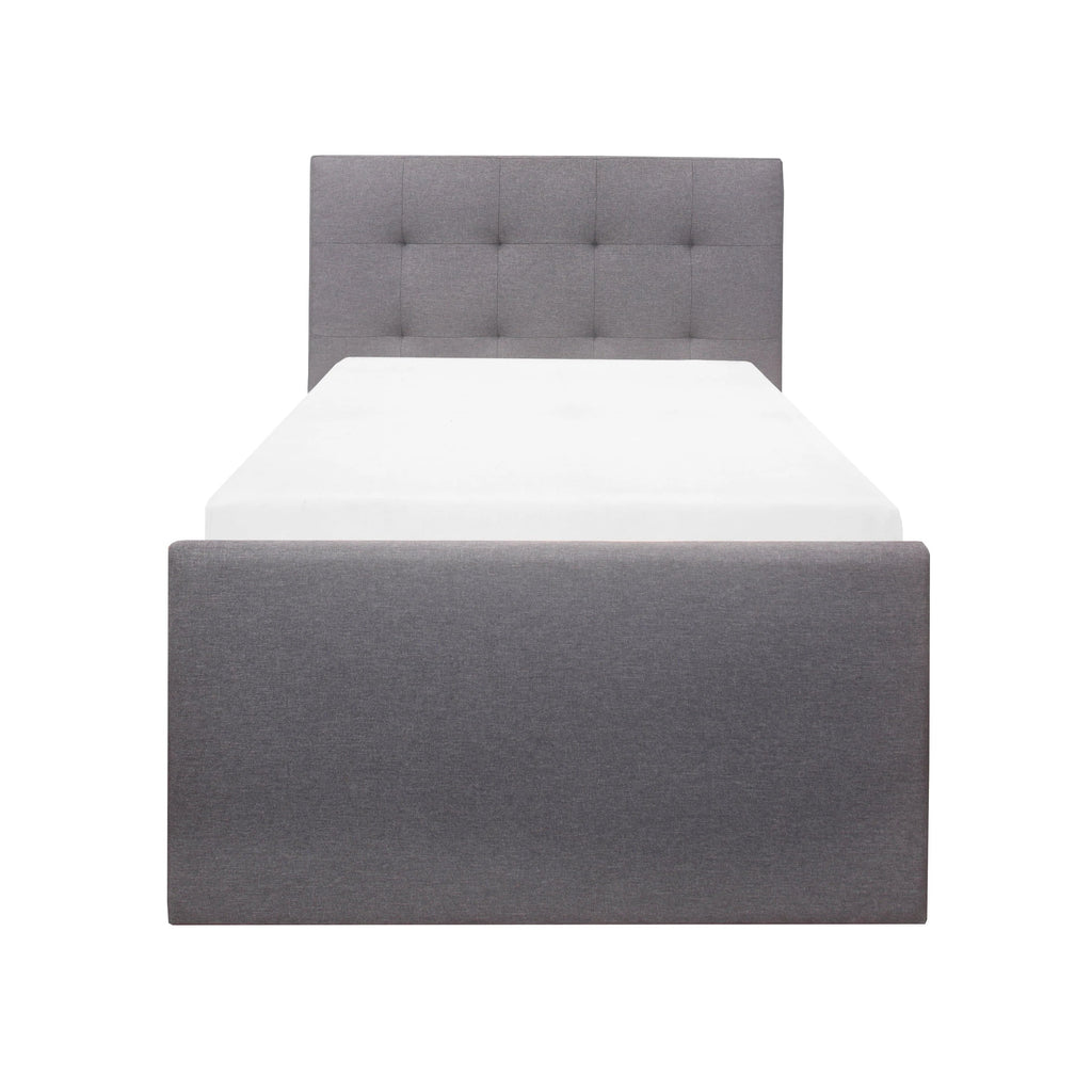 Hillsdale Living Essentials Upholstered Twin Platform Bed With 2 Storage Drawers, Gray