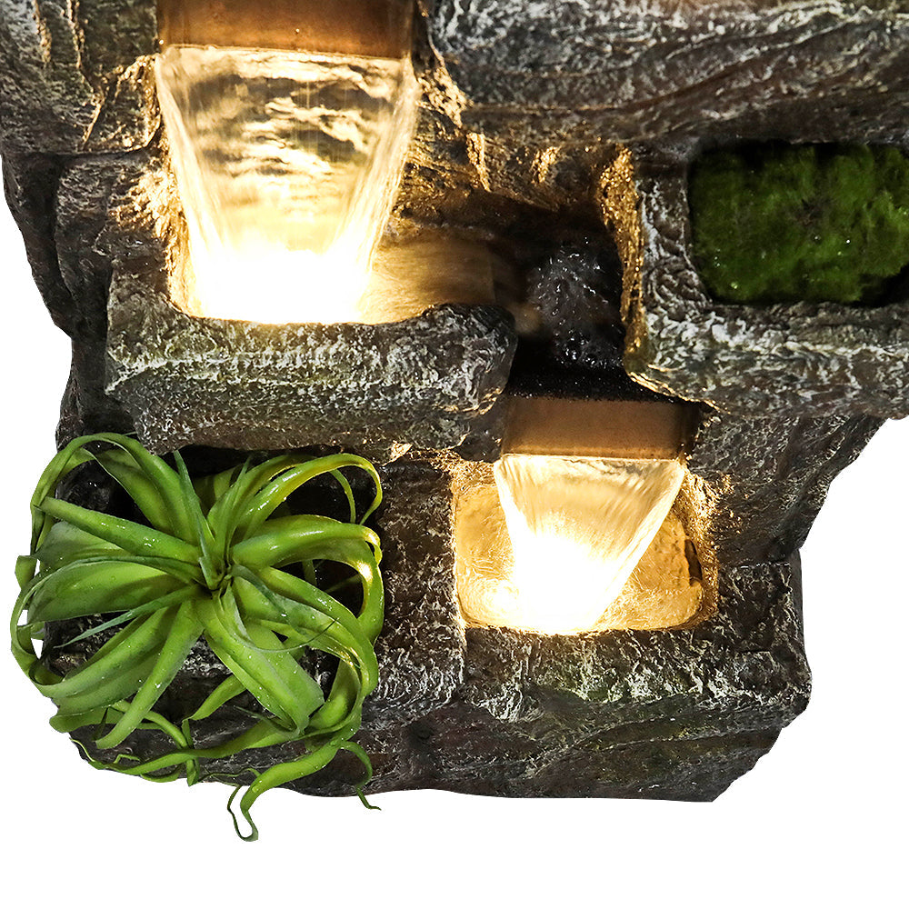 Outdoor Garden Water Fountain, 4 Tiers, 55.5 in High, Glass Fiber Reinforced Concrete