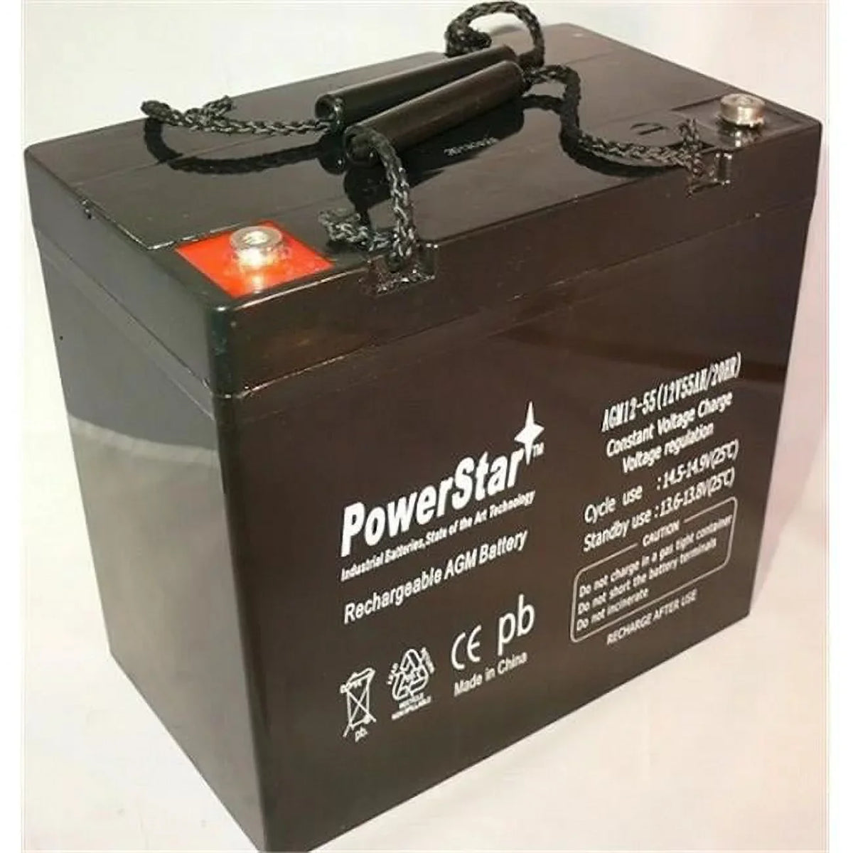 BatteryJack AGM12-55-202 High Current Battery, Black, 12 V 55Ah 1400 Watts NB-T5 - H00255-BLACK-00001
