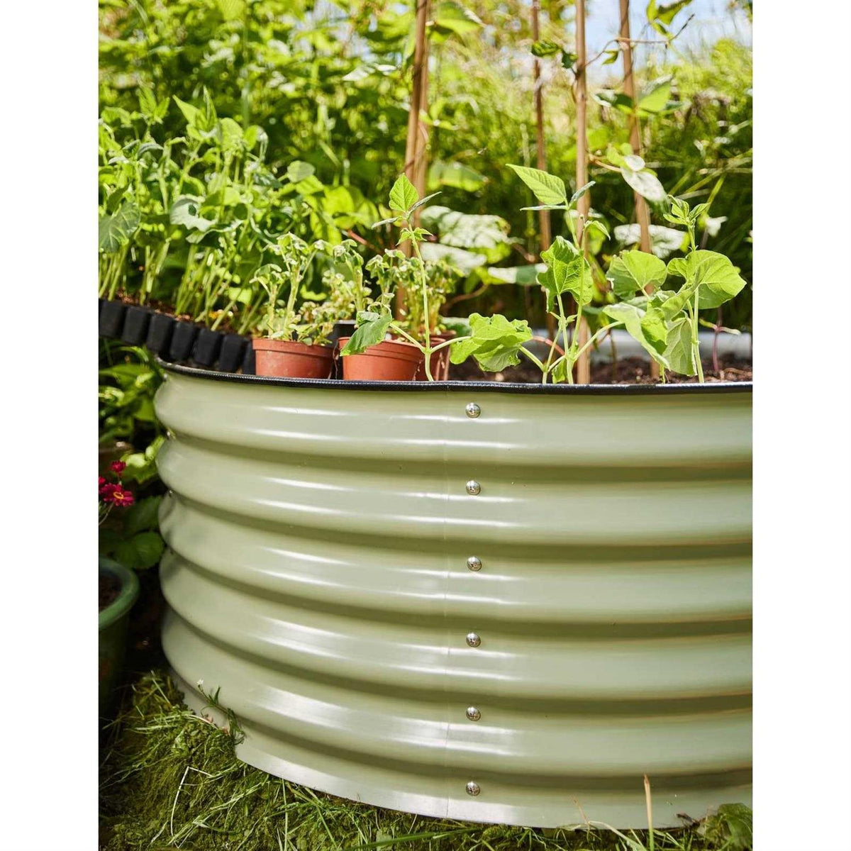 Vego Garden Tall Round Metal Raised Garden Bed - 17 Inch Tall, 42 Round