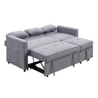 Benjara Convertible Sleeper Sofa, 80 in, Light Gray and Black - BM286632