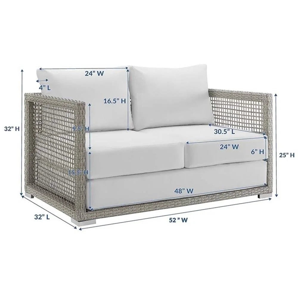 Afuera Living Wicker Patio Loveseat, Gray - 52in W x 32in D