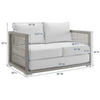 Afuera Living Wicker Patio Loveseat, Gray - 52in W x 32in D