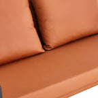 GVJMTKP Two-Seater Sofa Chair With 2 Pillows, PU Leather, Brown - SF-D008-BR