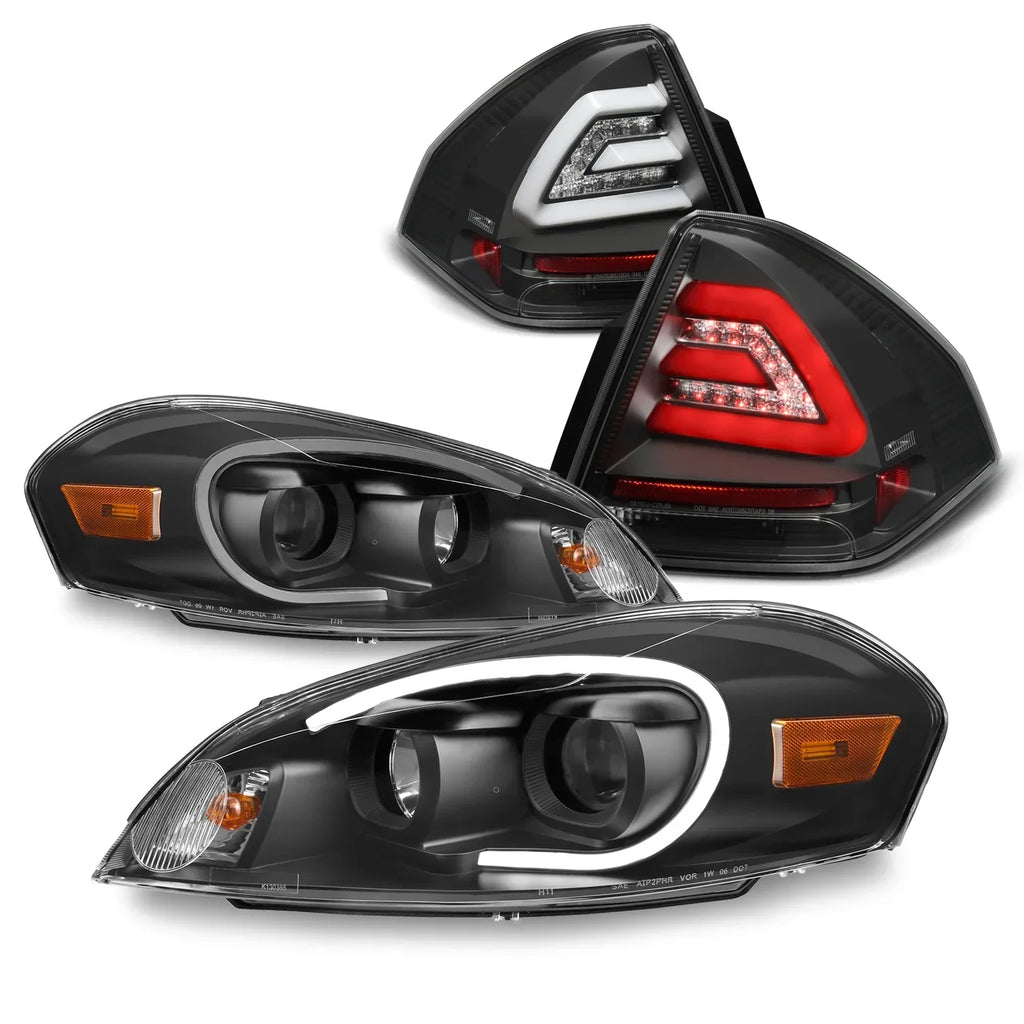 AKKON Projector Headlamps And LED Tail Lamps for 06-13 Impala and 14-16 Impala Limited - Black