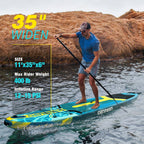 Genreen Inflatable Fishing Stand Up Paddle Board 11in With Full SUP Accessories