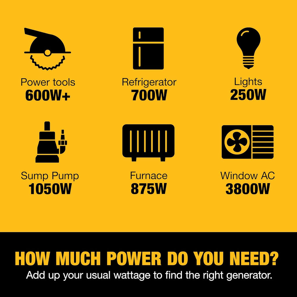 DeWalt Portable Gas Generator 5 000 Starting Watts, 4 000 Running Watts, 223cc - DXGNR4000