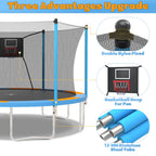 SHINPT 14ft Outdoor Trampoline With Safety Net, Basketball Hoop And Ladder