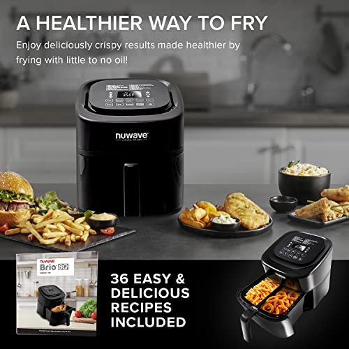 Nuwave Brio 8 Qt Air Fryer, 1800W, 50-400F Temperature Controls