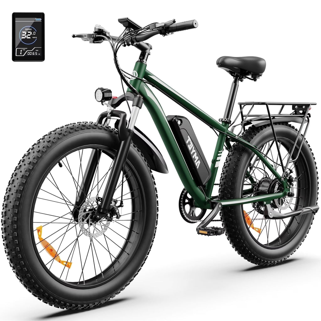 AMYET 26 x 4 Fat Tire Electric Mountain Bike, 48V 15Ah, 7-Speed - EB26
