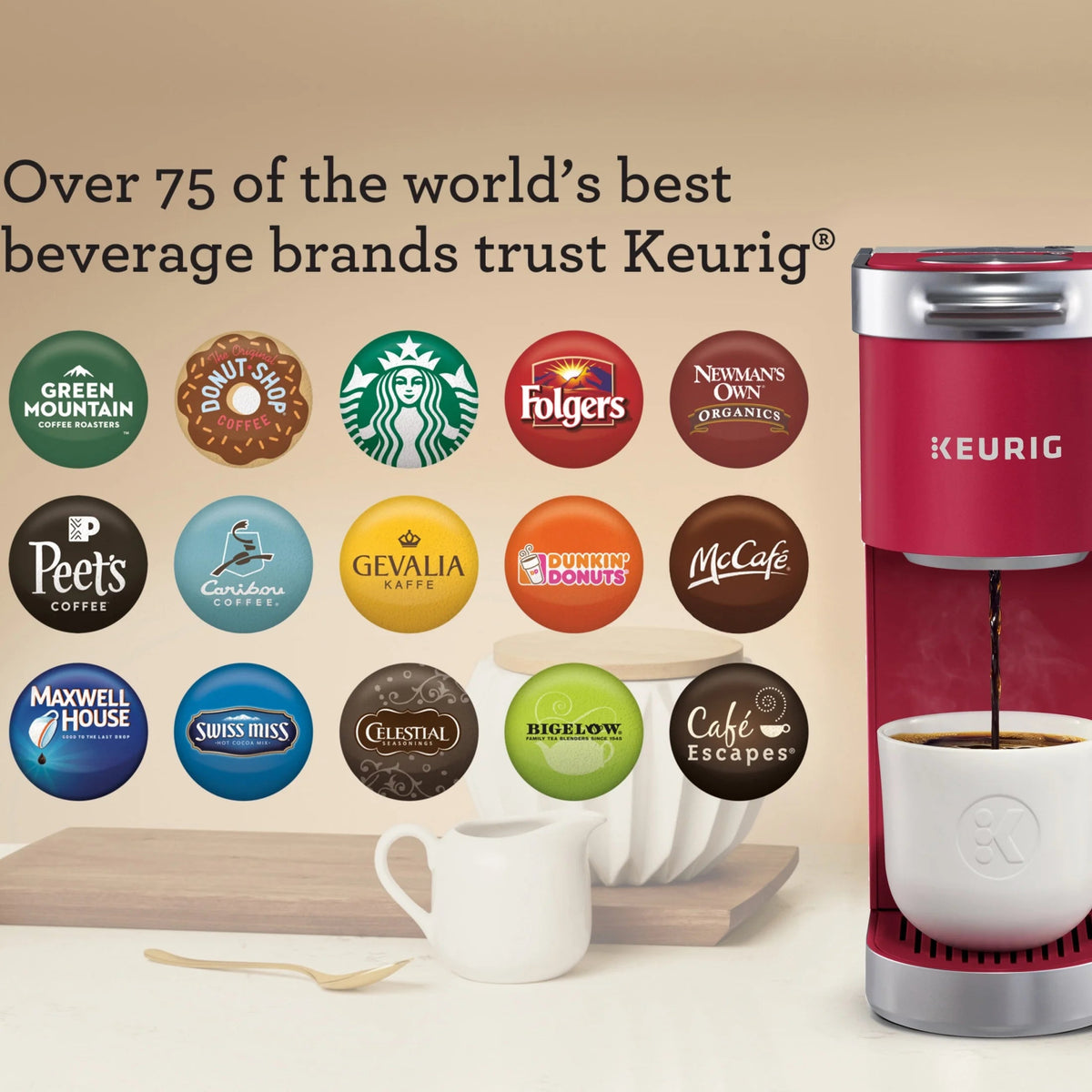 Keurig Single Serve K-Cup Pod Coffee Maker, Dusty Rose - K-Mini Plus