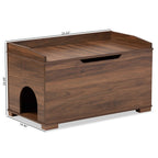Baxton Studio Cat Litter Box Cover House, Walnut Brown, 35.40 x 18.90 x 20.10 in - Mariam