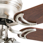 Prominence Home 42 inch Satin Nickel Bedroom Hugger Ceiling Fan With Lights