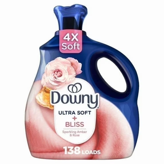 Downy Ultra Soft Liquid Fabric Softener, Bliss Sparkling Amber And Rose, 93 fl oz, 138 Loads - 3 Pack