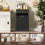 HARIPUL Single Tilt-Out Trash Cabinet For 13 Gallon Waste Bin, White