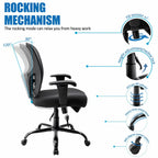 Bigroof Mesh Office Chair With Flip-Up Arms, Lumbar Support, Height Adjustable, Black