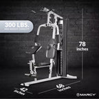 150-Lb. Weight Stack Home Gym With Dual-Function Arm Press And Leg Developer - Black/White