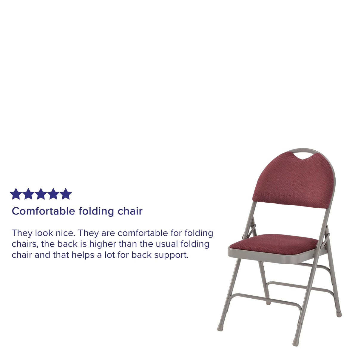 Flash Furniture HERCULES Series Triple-Braced Burgundy Fabric Metal Folding Chair