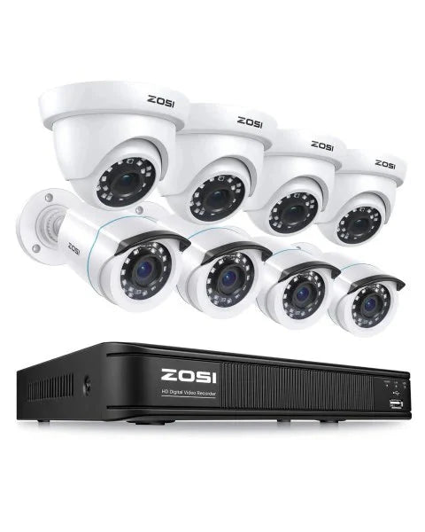 ZOSI 8 Security Camera System 720p 8-Channel 1280TVL HD Weatherproof CCTV