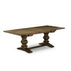 HomeStock 9-Pc Dining Set, 68/92 x 42 x 30 Table, 19 x 25 x 41 Chairs, Brown Beige Linen - Sophisticated Simplicity