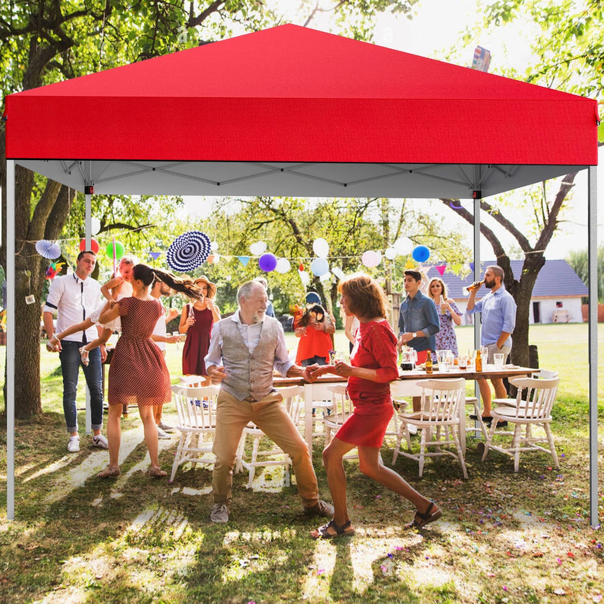 GVDV 10x10 ft Easy Pop Up Outdoor Canopy Tent - Blue