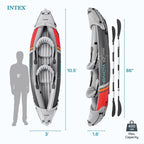 Intex Dakota K2 2-Person Vinyl Inflatable Kayak With Oars And Pump - Open Box