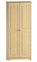 Solid Wood Freestanding Pantry Storage Cabinet With 2 Doors And 3 Adjustable Shelves