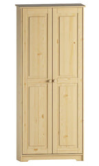 Solid Wood Freestanding Pantry Storage Cabinet With 2 Doors And 3 Adjustable Shelves