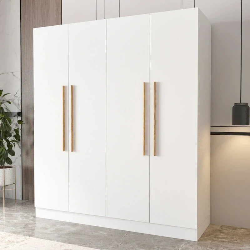FUFU&GAGA Freestanding Solid Wood Wardrobe Closet With Storage Shelves