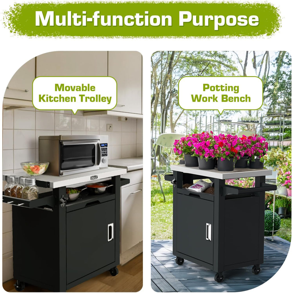 NUUK Outdoor Grill Table With Storage Cabinet, 20in x 30in