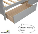 Bellemave Twin Wood Storage Daybed With 2 Drawers, Gray