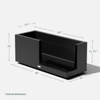 Veradek Rectangular Planter, Large, 16 in x 15 in x 38 in - Block Series Long Box