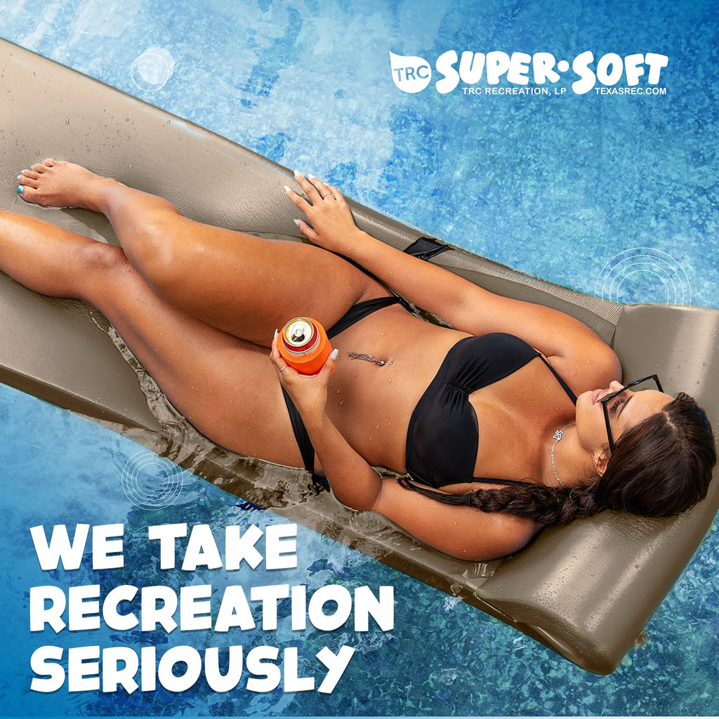 TRC Recreation Sunsation Foam Pool Float Lounger With Headrest, 1.75 in Thick, 2 Pack, Bronze