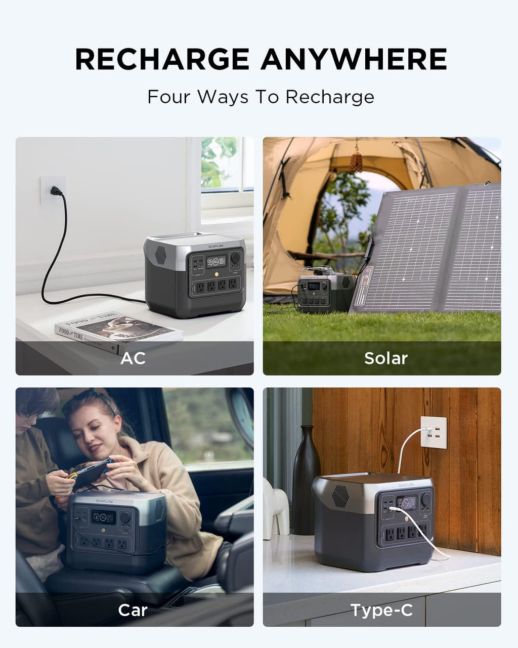 EF ECOFLOW RIVER 2 Pro Portable Power Station 768Wh LiFePO4 Battery, Black