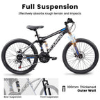 27.5 Inch Full Suspension Mountain Bike With Front And Rear Dual Shock Absorbers, Mechanical Disc Brakes, 21-Speed - A2760