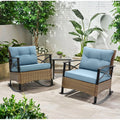 Seizeen 3-Piece Patio Conversation Set With Rocking Chairs And 2-Tier Coffee Table