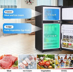 OOTDAY Compact Refrigerator With Freezer 3.5 Cu Ft Silver 16.7 x 17.5 x 34.2 inches - FLS-80-SILVER