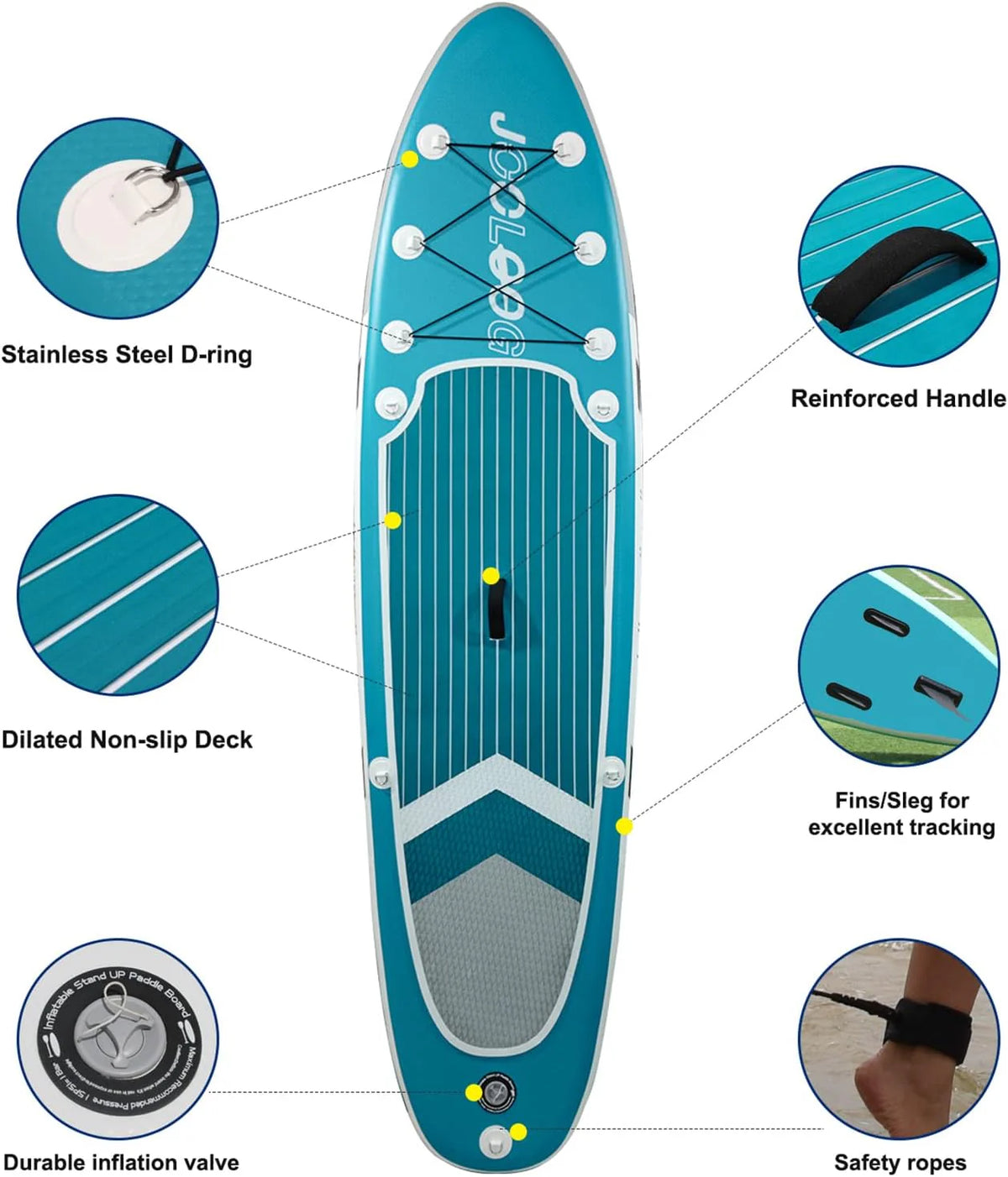 Inflatable Stand-Up Paddle Board With Seat, Blue, 10'5'' X 32'' X 6''