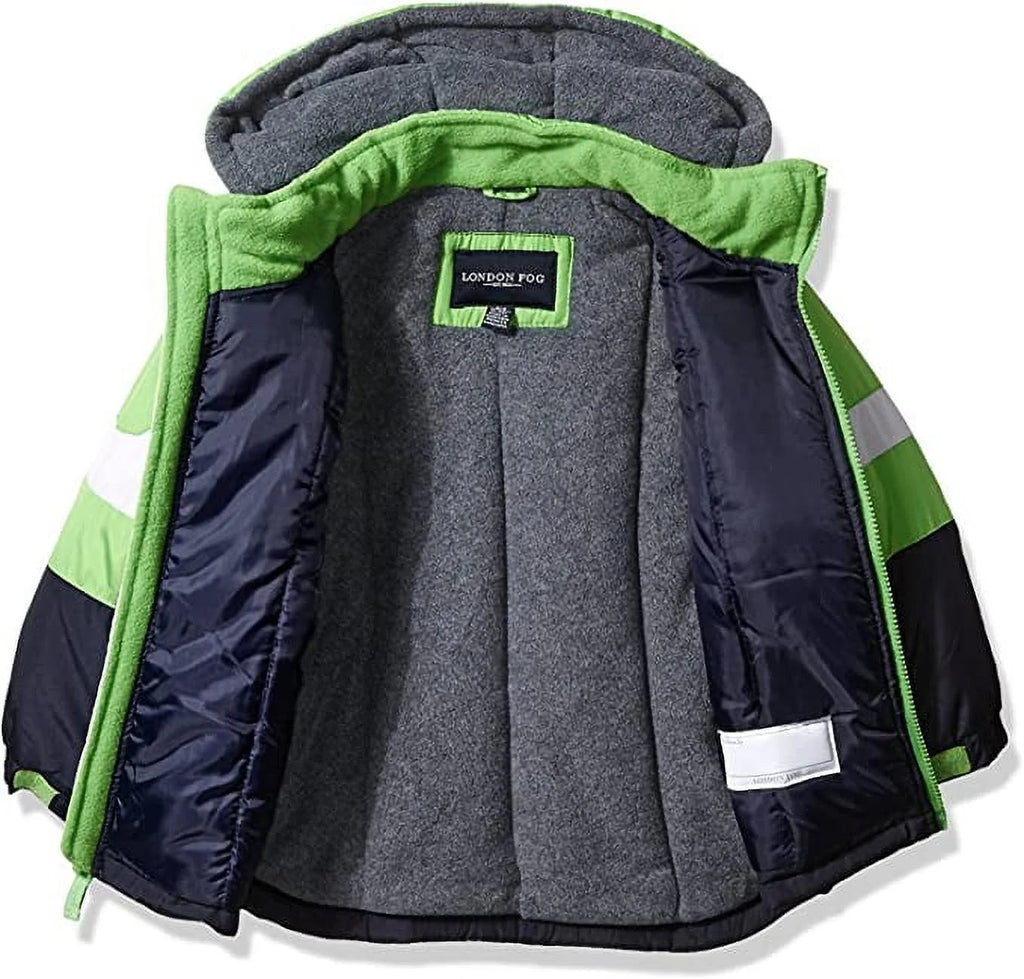 LONDON FOG Big Boys 2-Piece Colorblock Snow Bib And Jacket Snowsuit