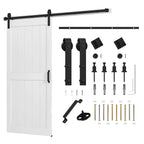 Uforic Sliding Barn Door With Hardware Kit, 48 x 84 in, Gray